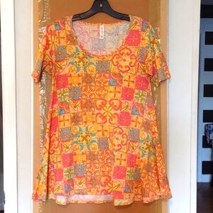 LuLaRoe Orange Tan XXS , Multi color Top
